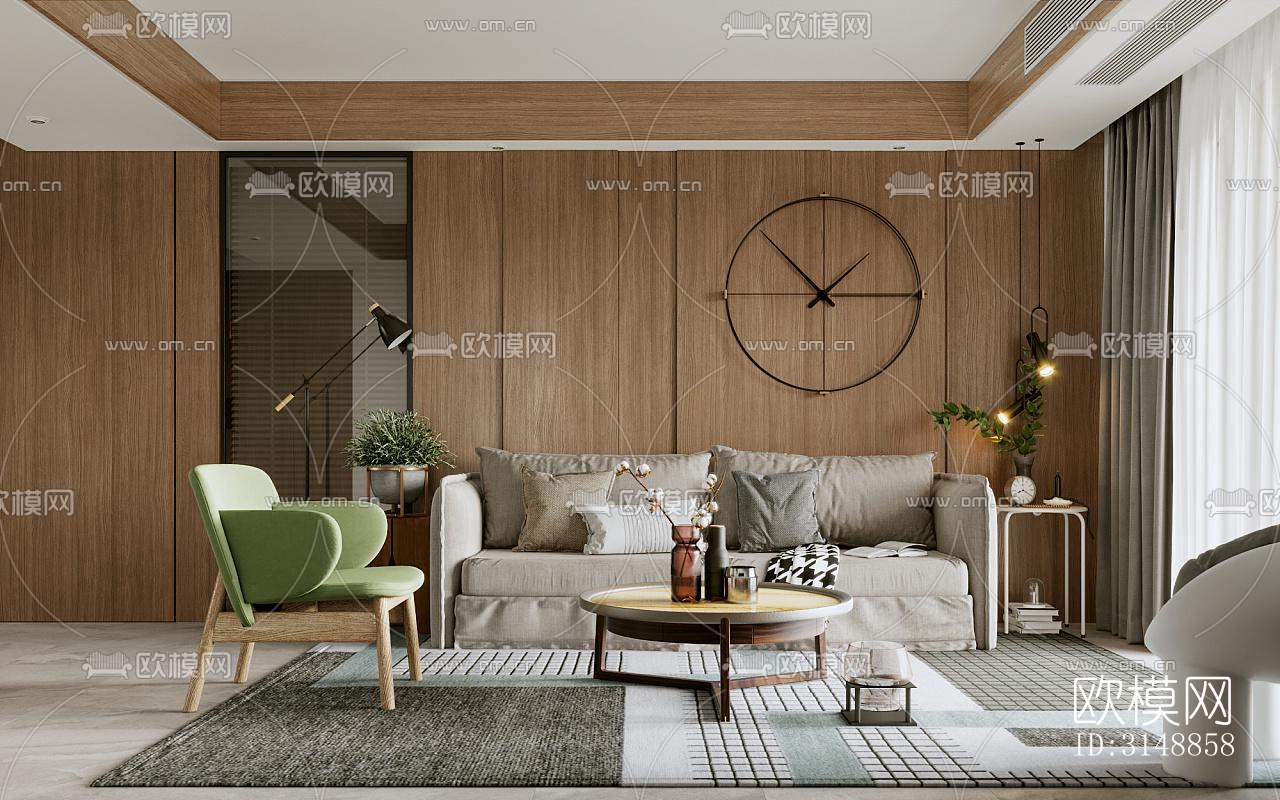 北欧平层效果图下载（渲染图1）