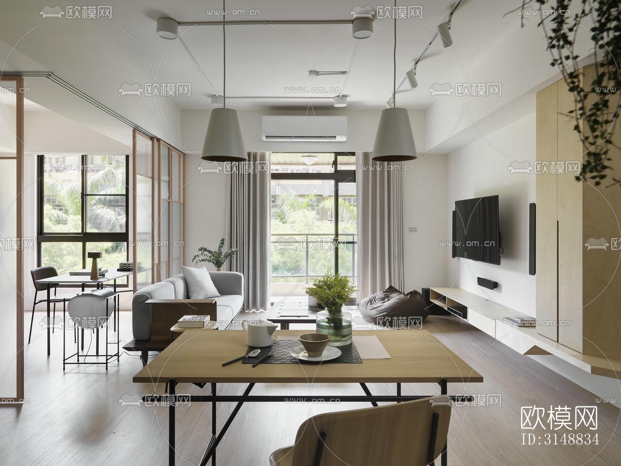 北欧平层效果图下载（渲染图12）