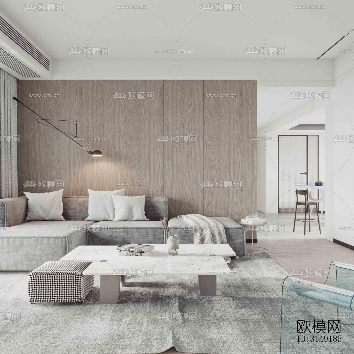 现代平层效果图下载（渲染图4）