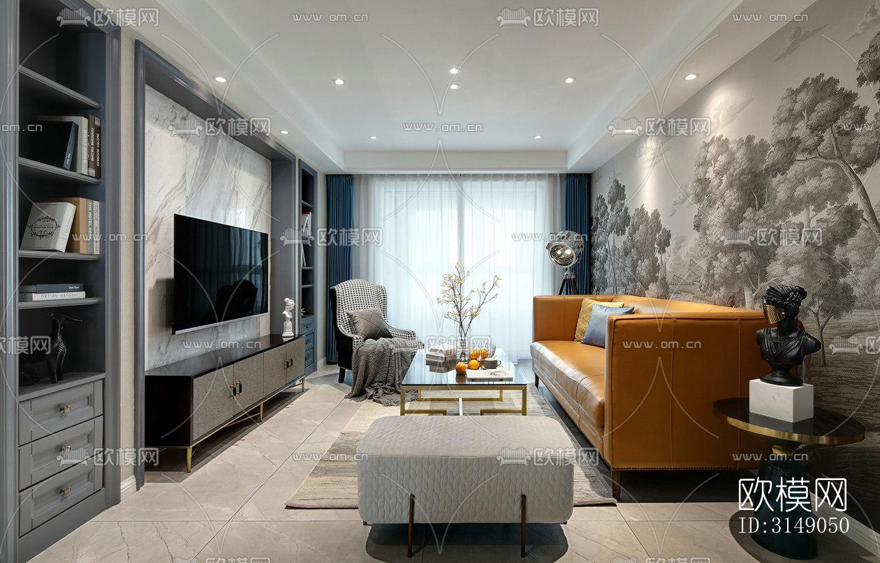 欧式平层效果图下载（渲染图1）