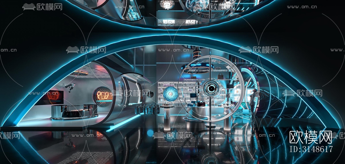 现代酒吧效果图下载（渲染图1）