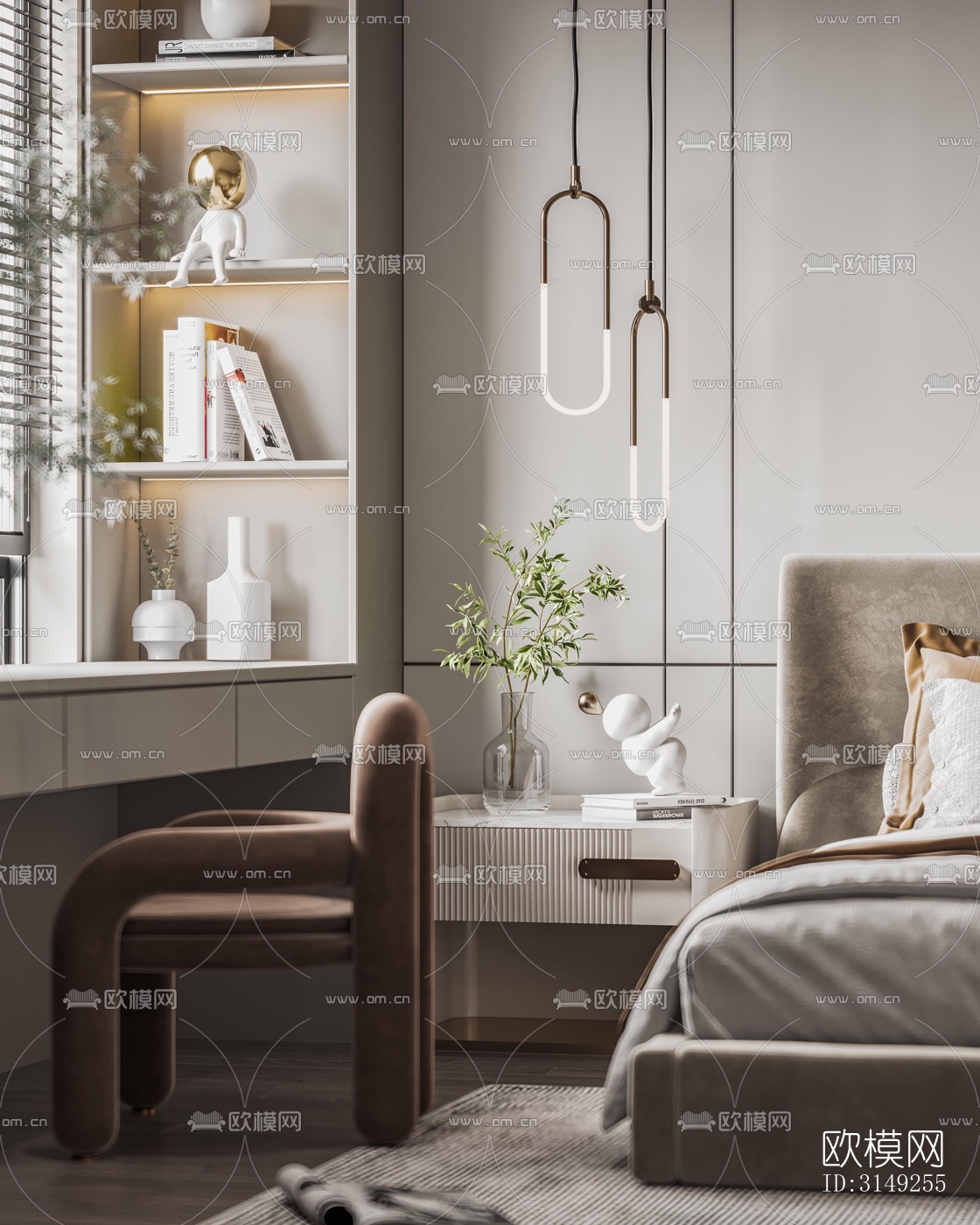 现代平层效果图下载（渲染图15）