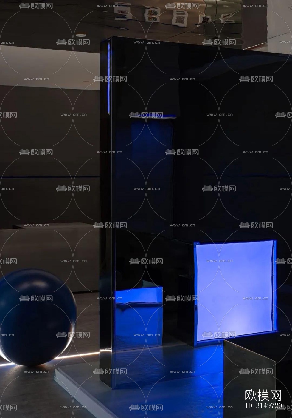 高级灰健身房效果图下载（渲染图15）