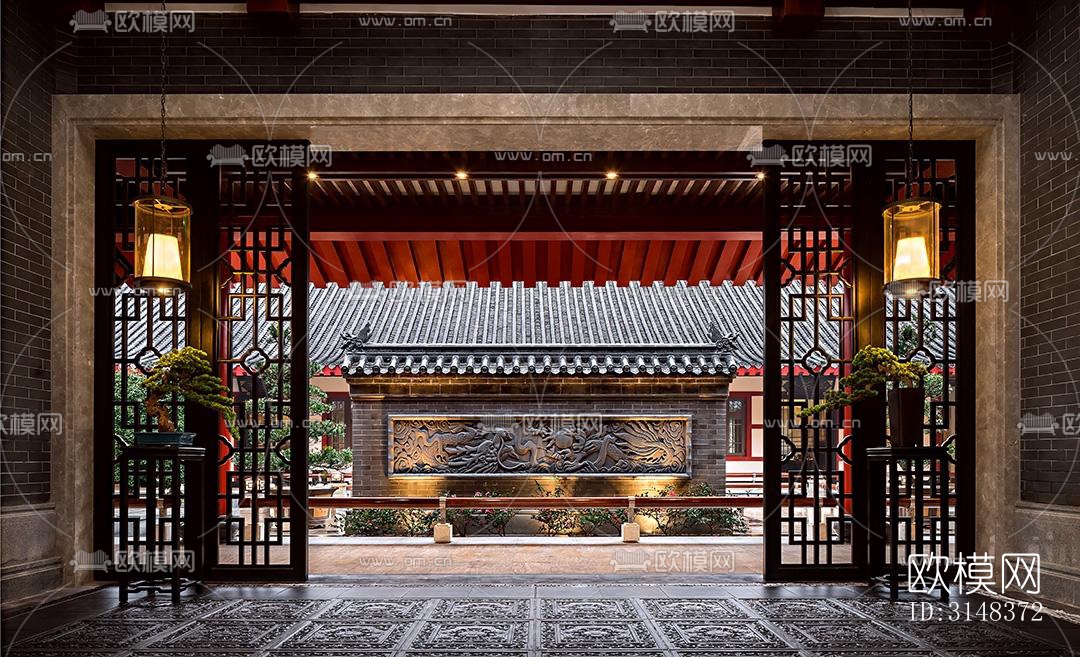 中式养生会所效果图下载（渲染图12）