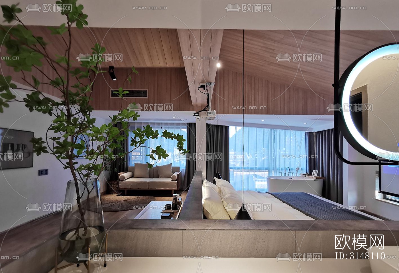 现代酒店民宿效果图下载（渲染图4）