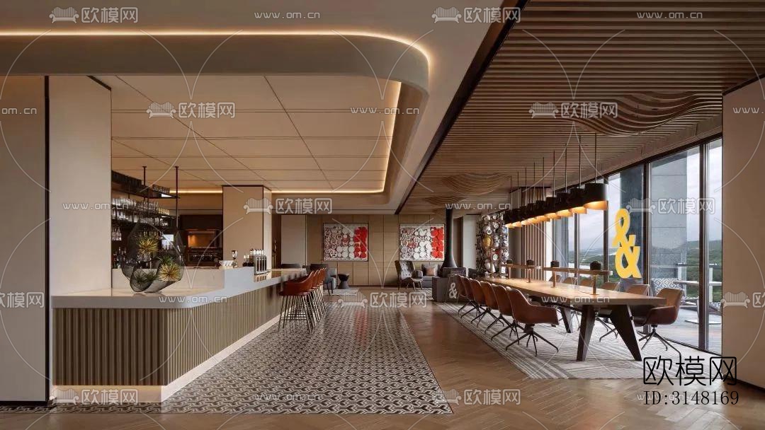 现代酒店民宿效果图下载（渲染图5）