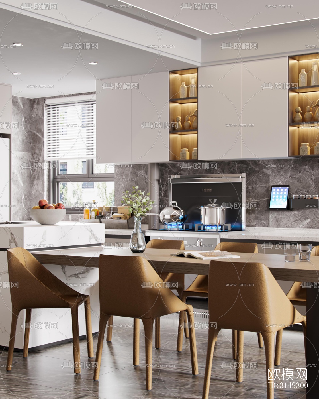 现代平层效果图下载（渲染图12）