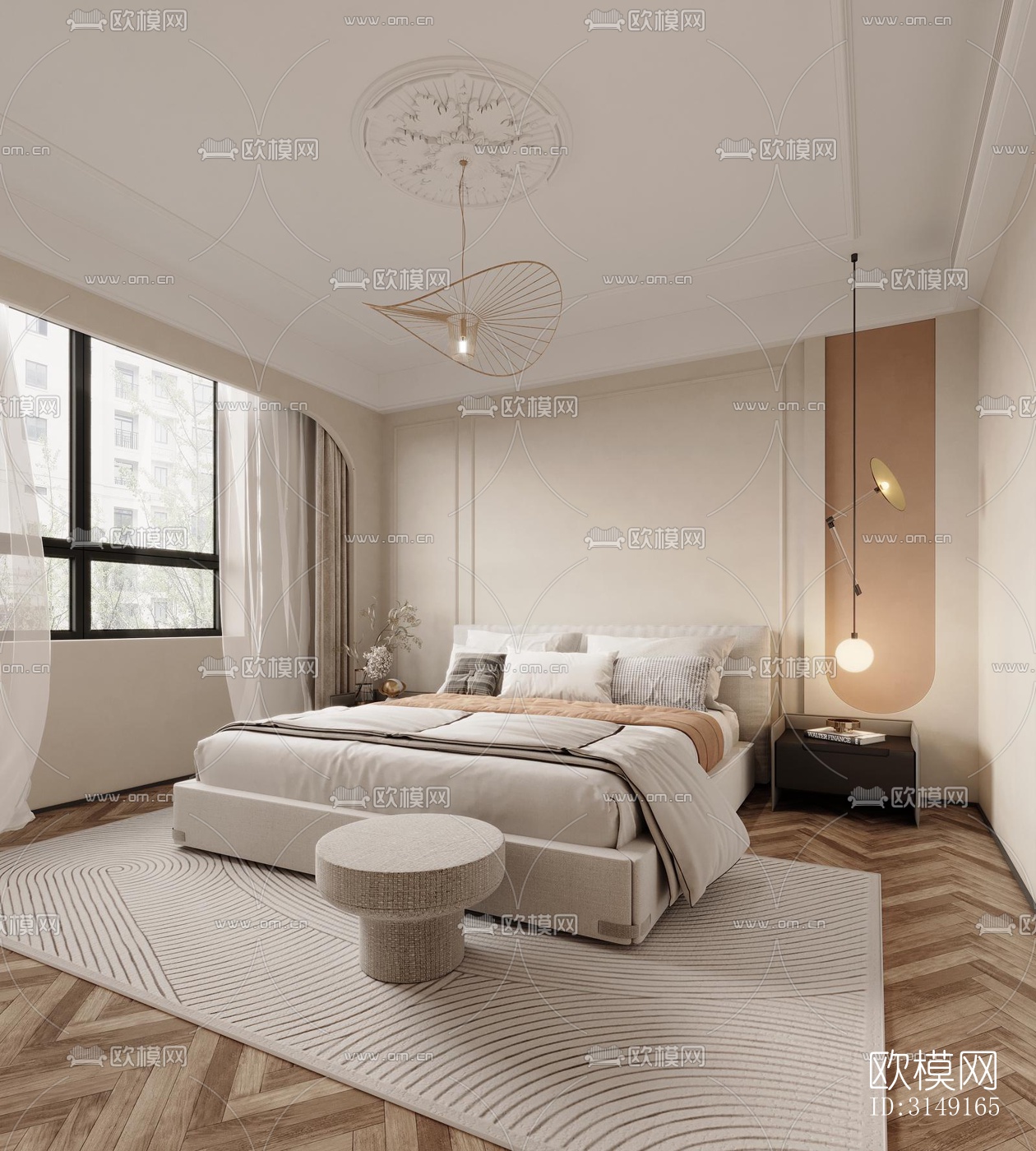 法式平层效果图下载（渲染图9）