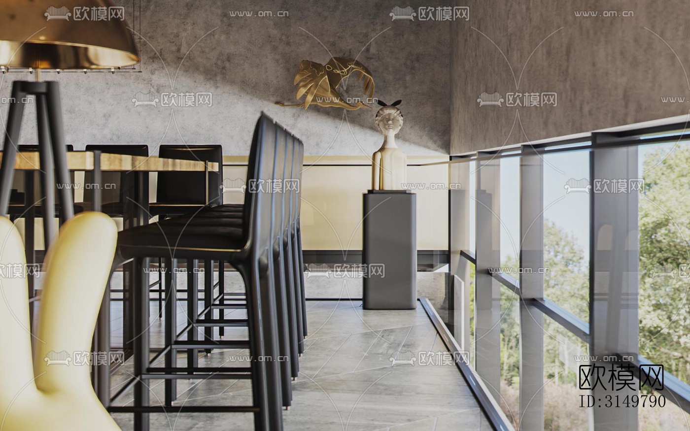 工业风咖啡奶茶效果图下载（渲染图9）