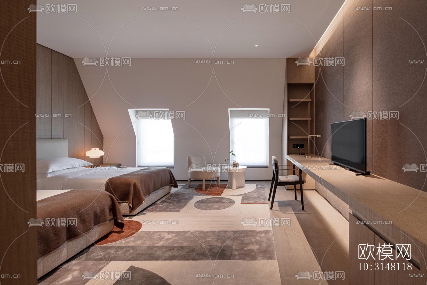 现代酒店民宿效果图下载（渲染图11）