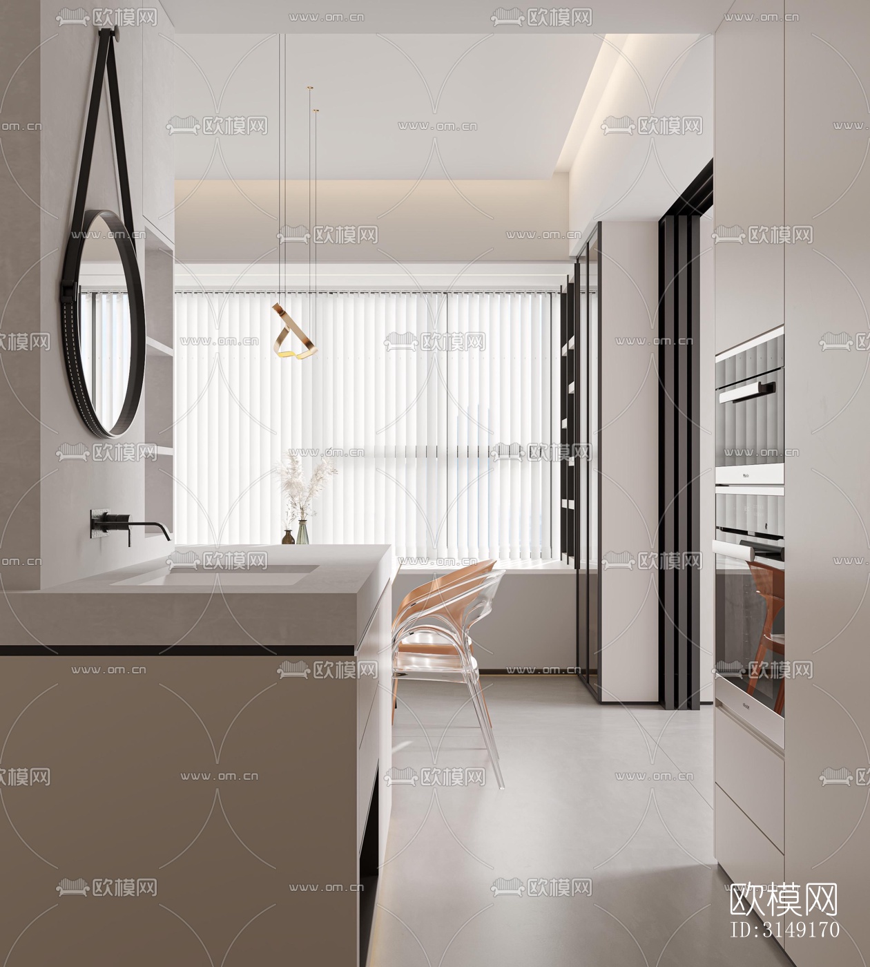 现代平层效果图下载（渲染图9）