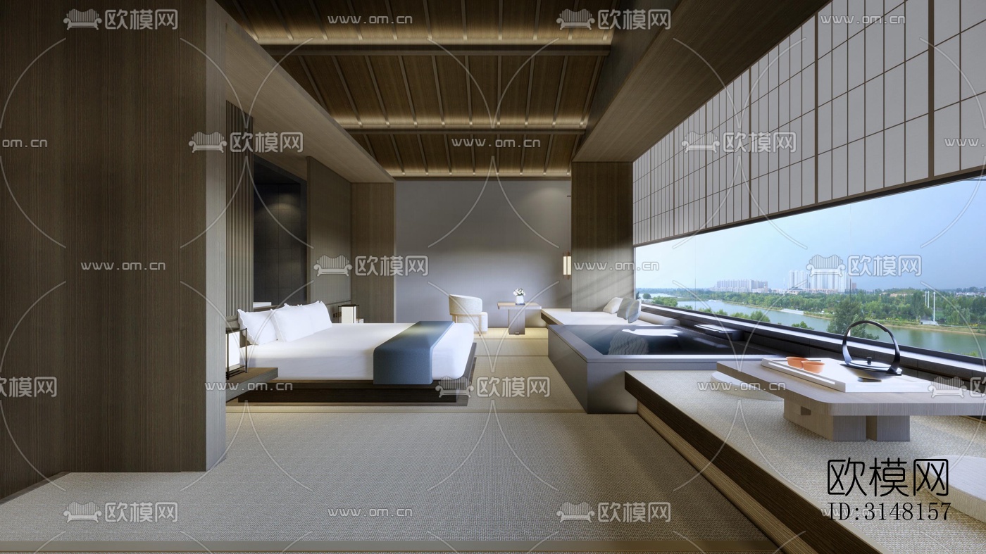 现代酒店民宿效果图下载（渲染图2）