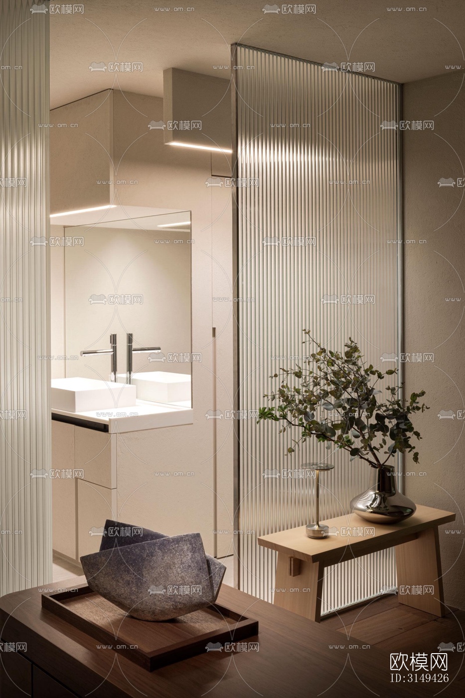 现代平层效果图下载（渲染图16）