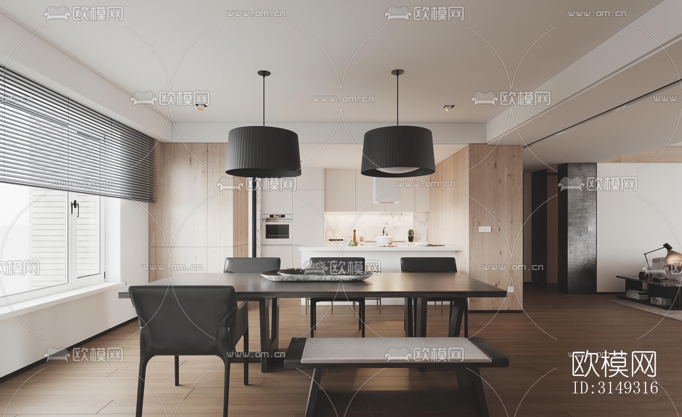 现代平层效果图下载（渲染图4）