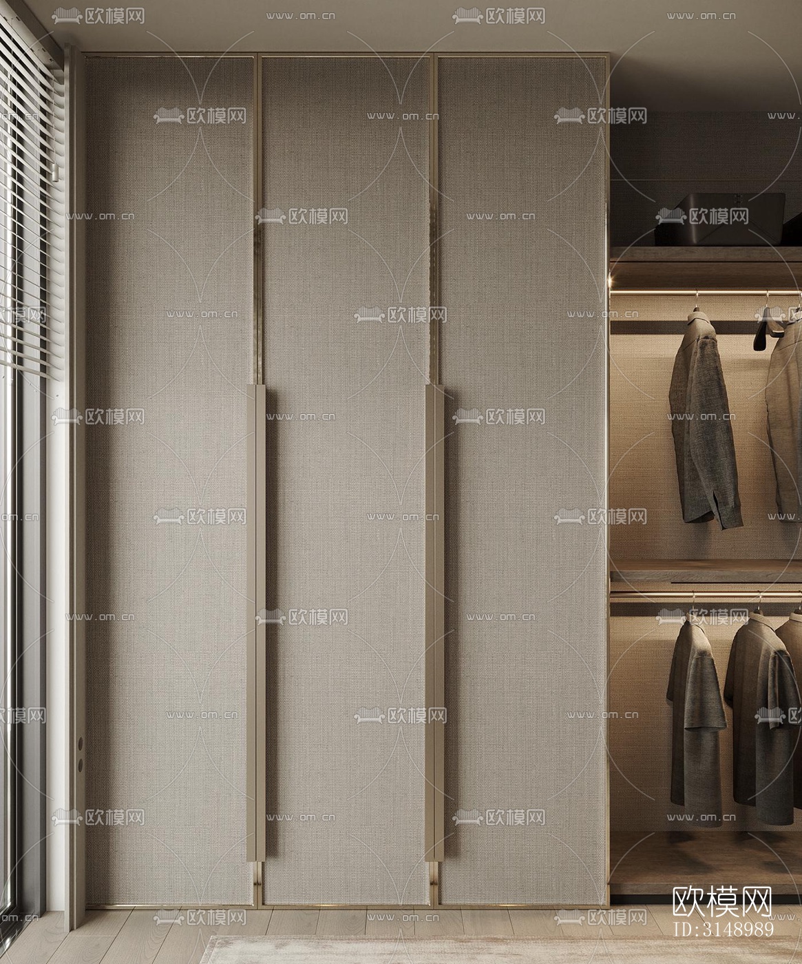 奶油风平层效果图下载（渲染图11）