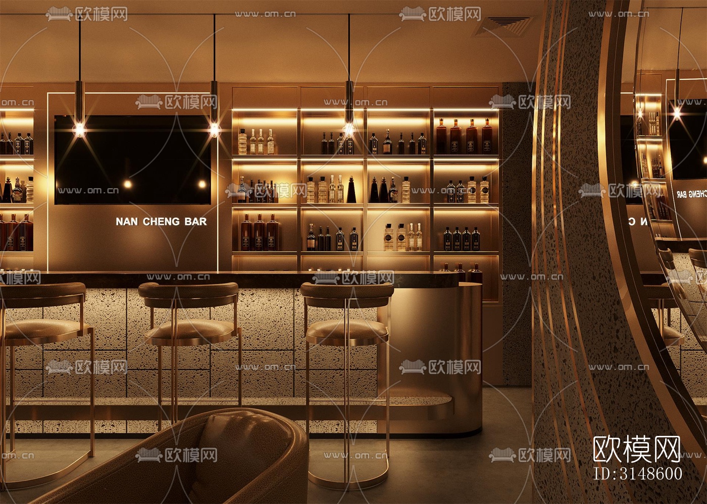 现代酒吧效果图下载（渲染图1）