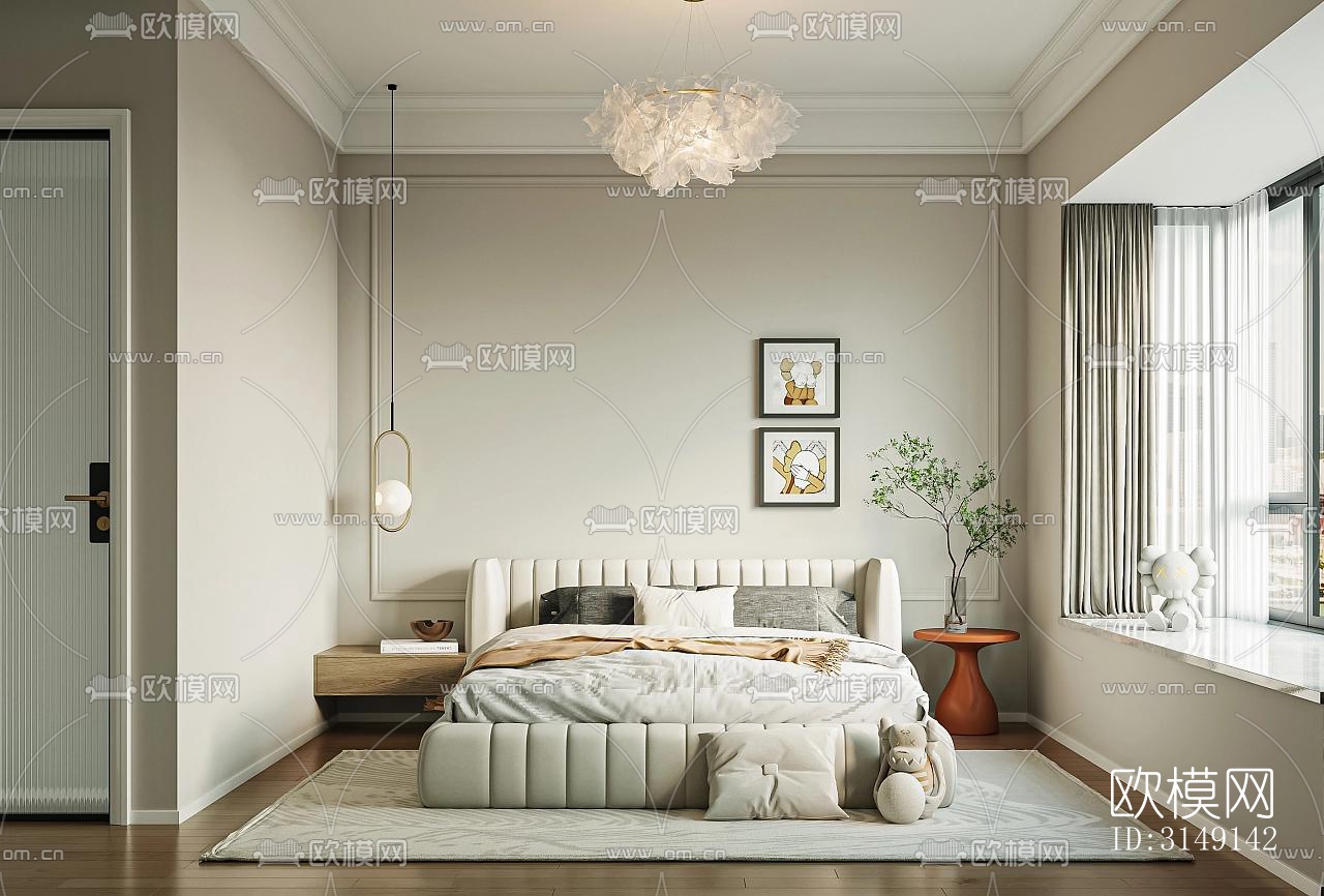 法式平层效果图下载（渲染图12）