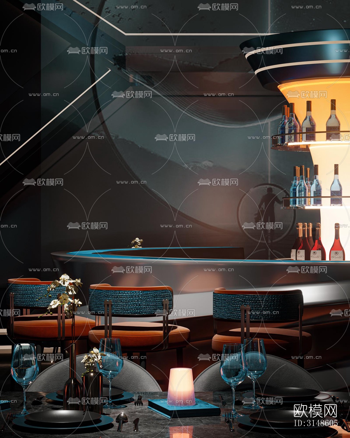 现代酒吧效果图下载（渲染图15）