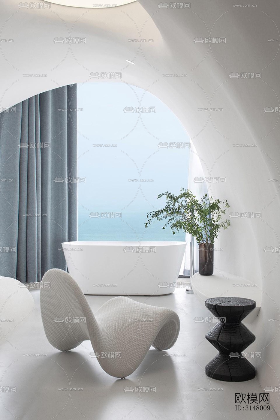 奶油风酒店民宿效果图下载（渲染图10）