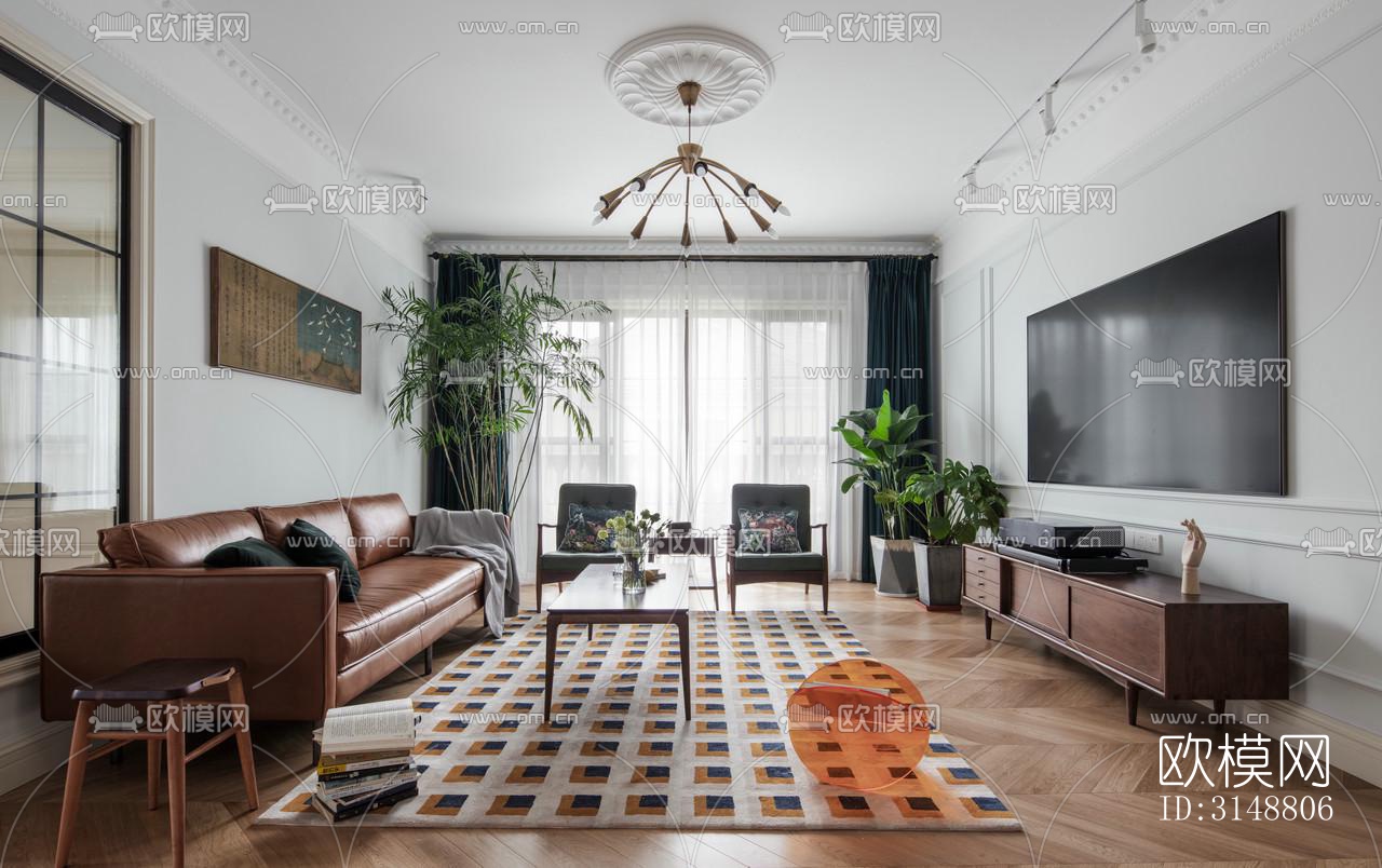 北欧平层效果图下载（渲染图3）