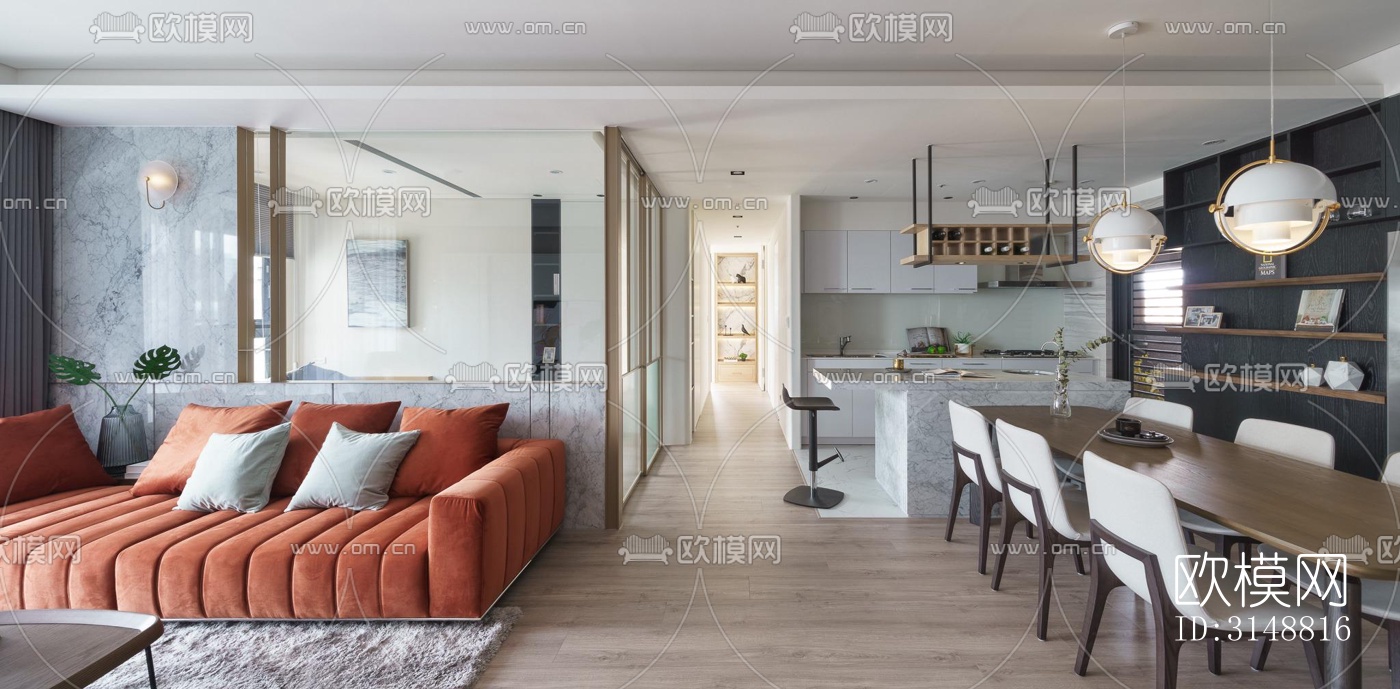 北欧平层效果图下载（渲染图8）