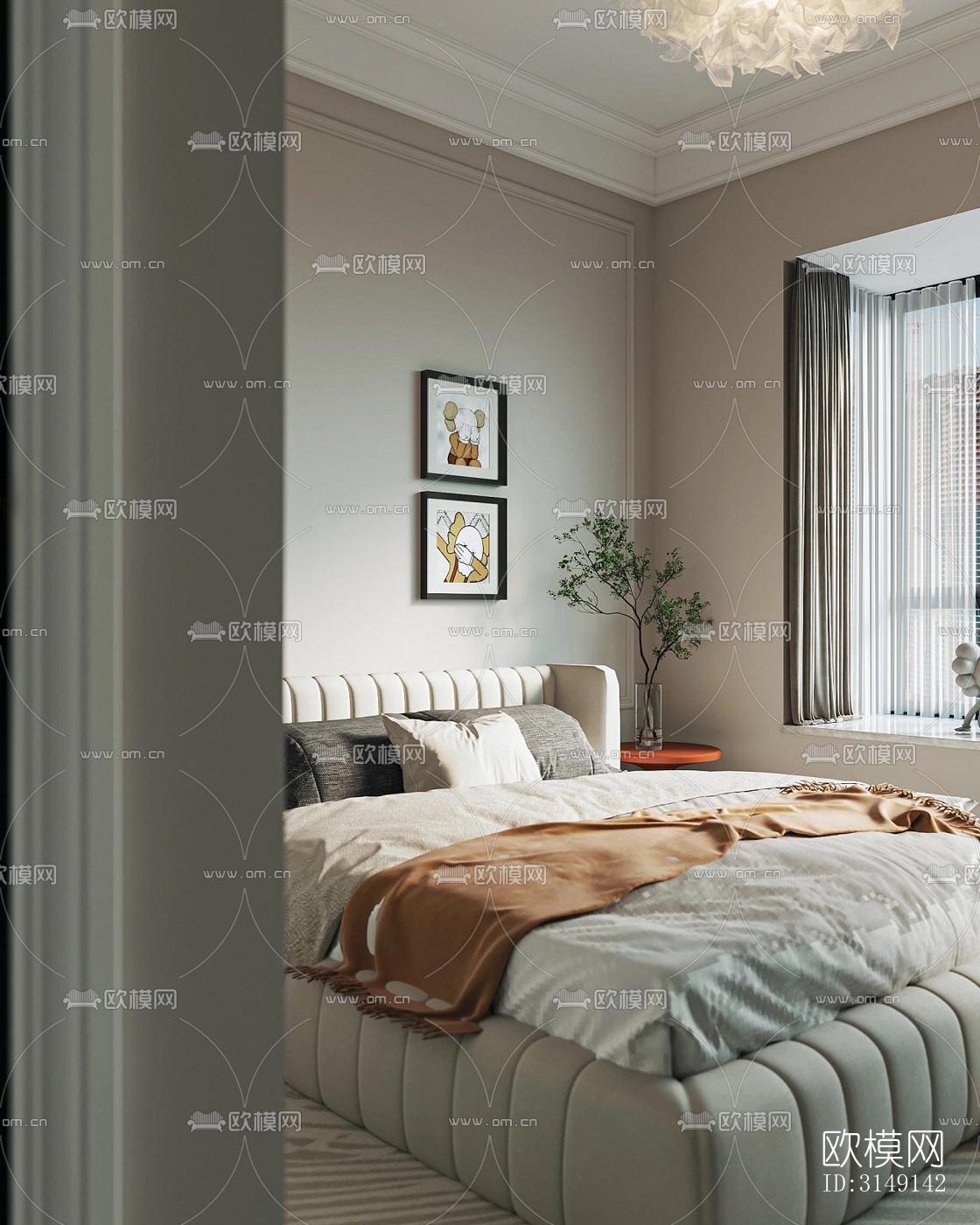 法式平层效果图下载（渲染图1）