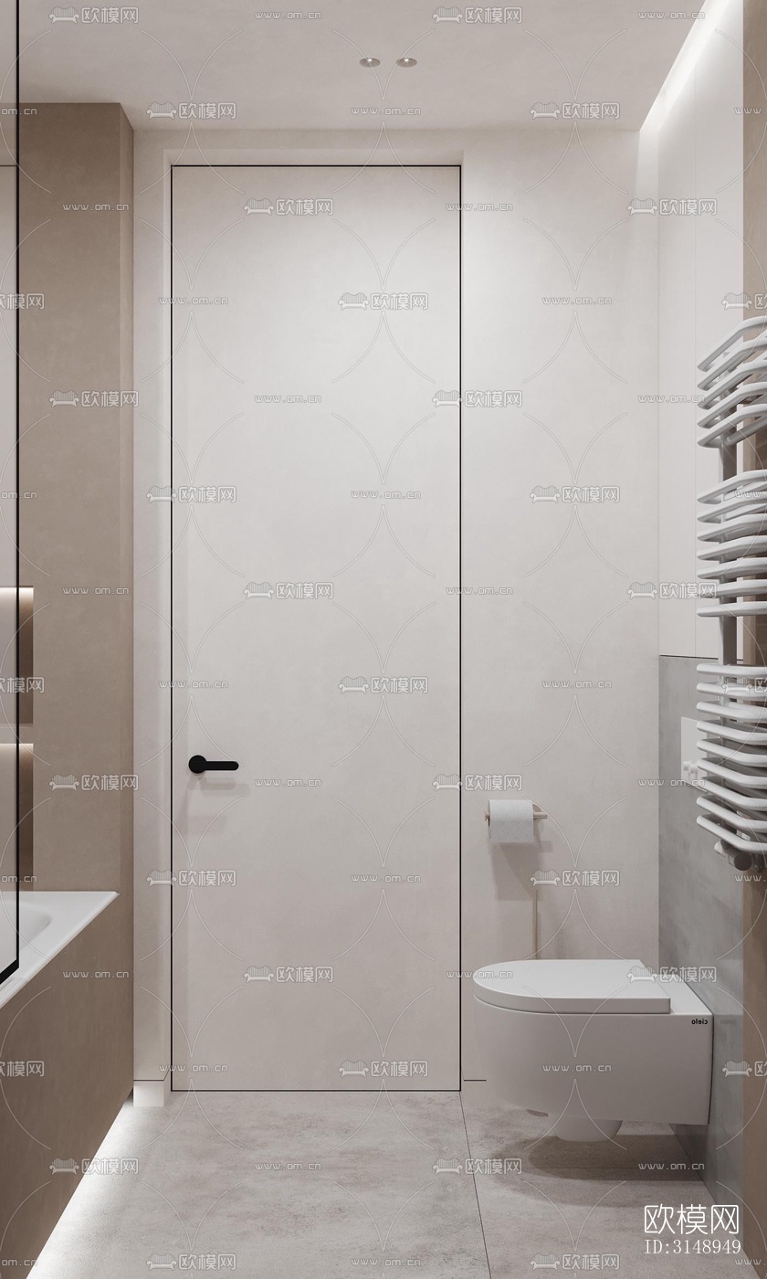 奶油风平层效果图下载（渲染图15）