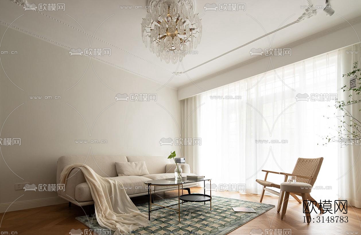 侘寂平层效果图下载（渲染图7）