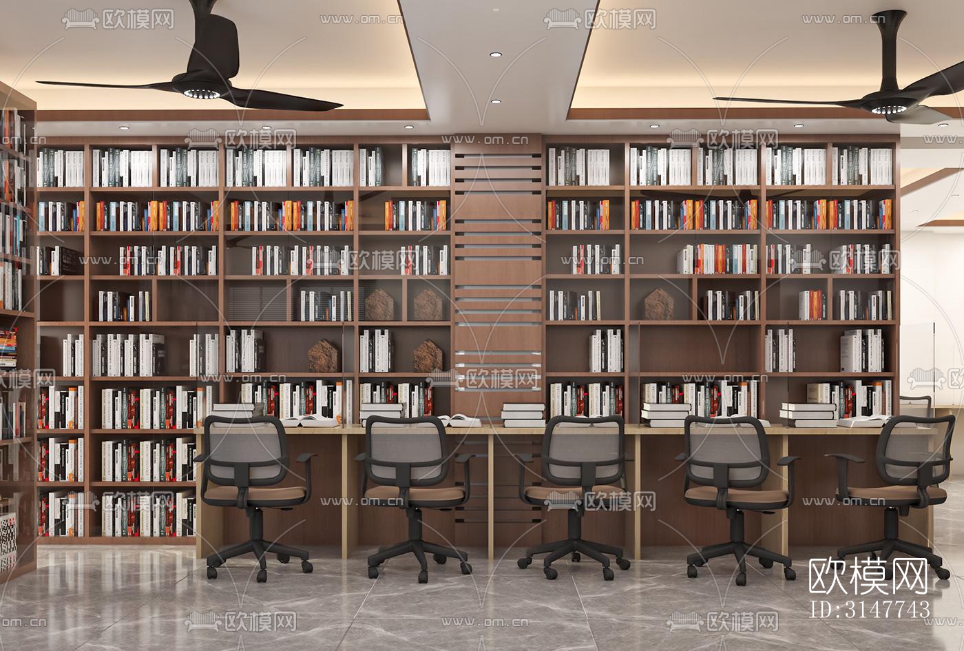 现代图书馆效果图下载（渲染图1）