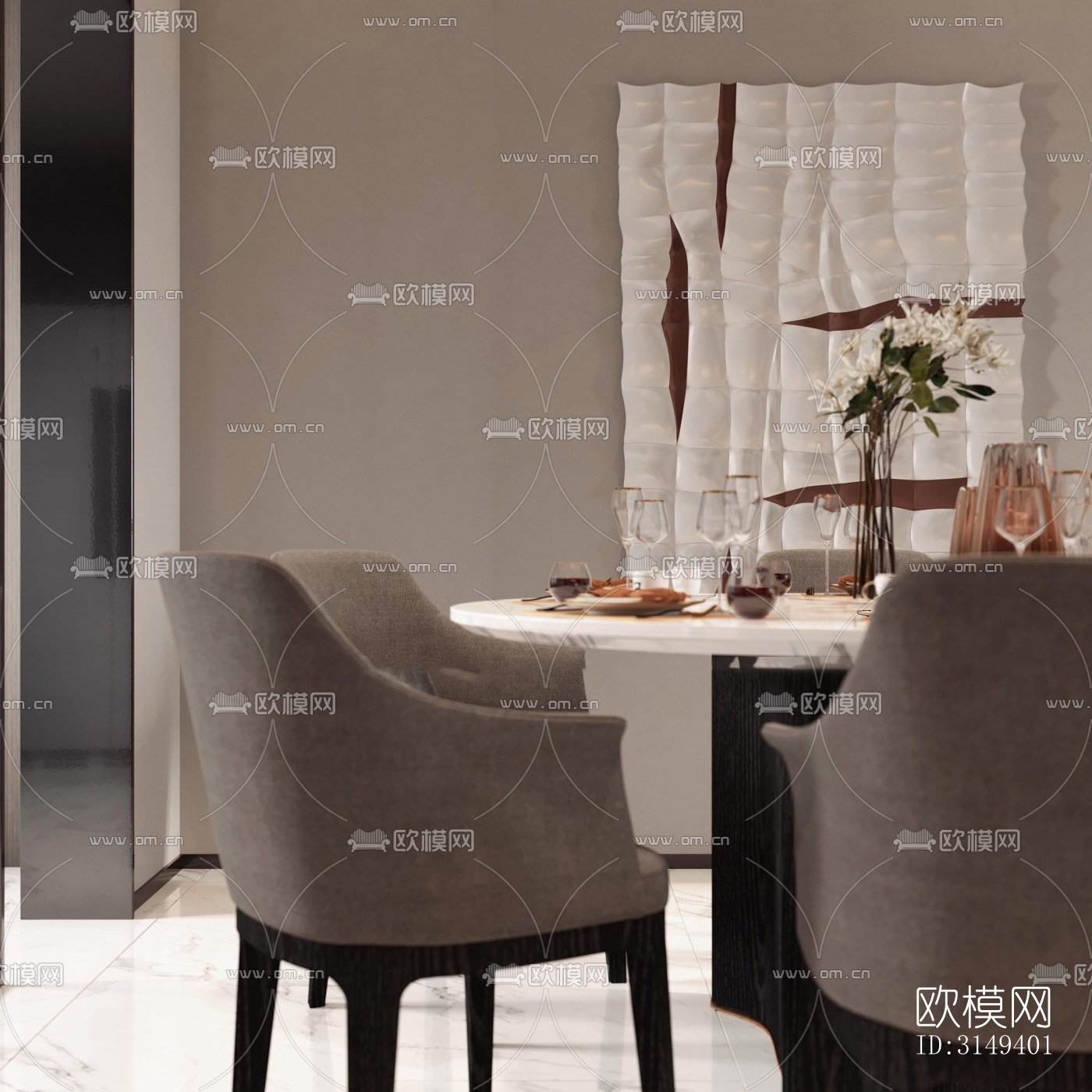 现代平层效果图下载（渲染图1）