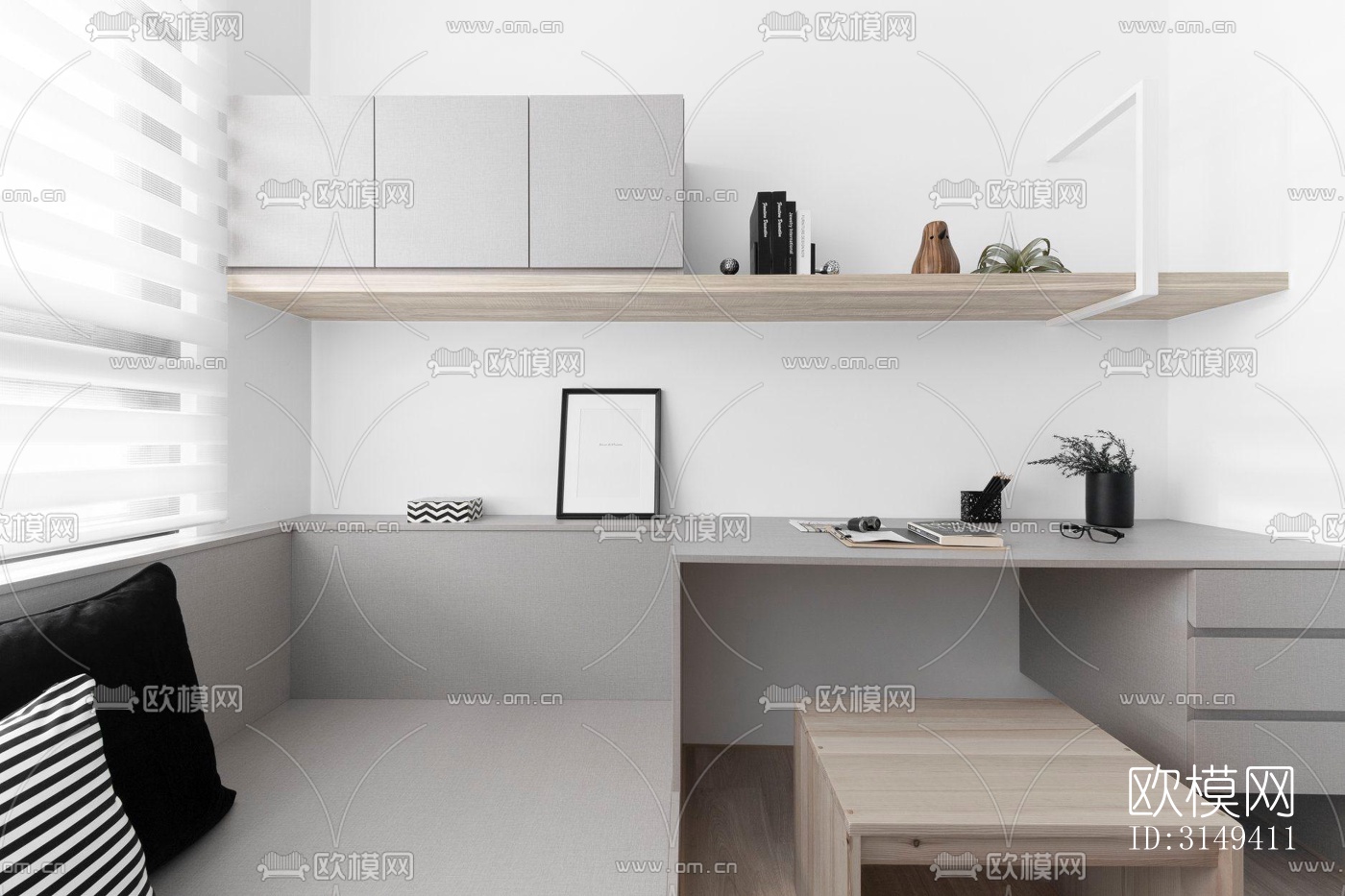 现代平层效果图下载（渲染图15）