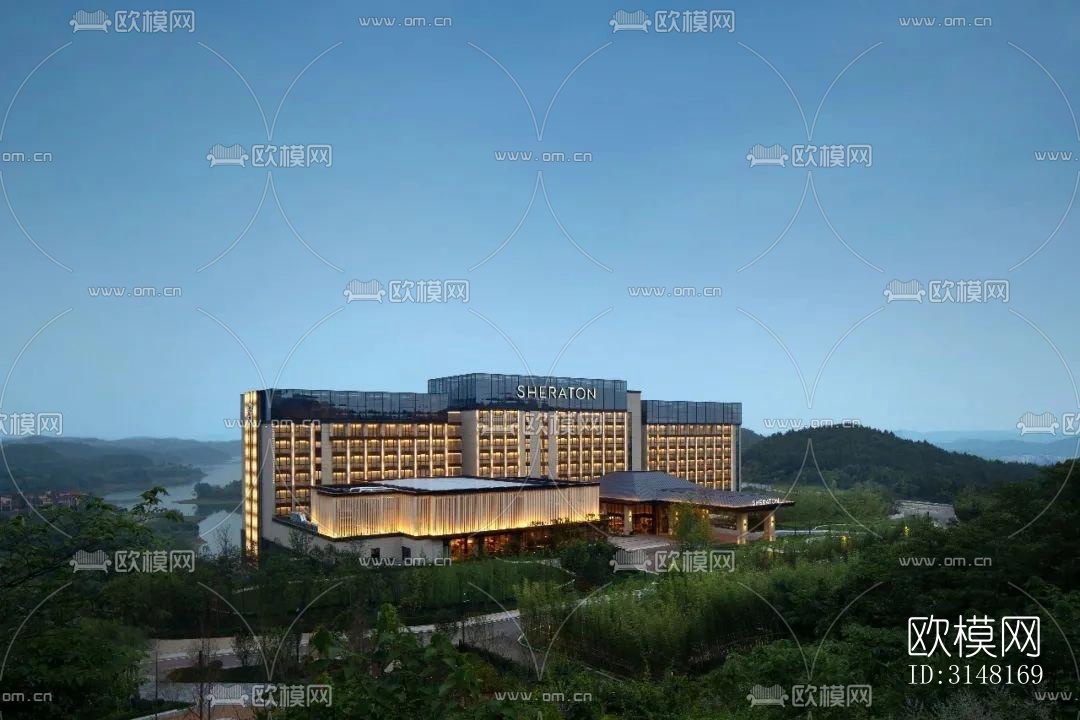 现代酒店民宿效果图下载（渲染图11）