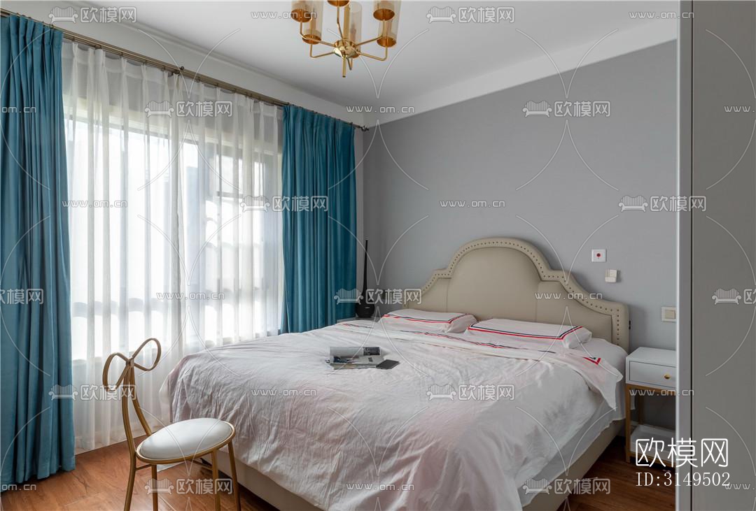 美式平层效果图下载（渲染图16）