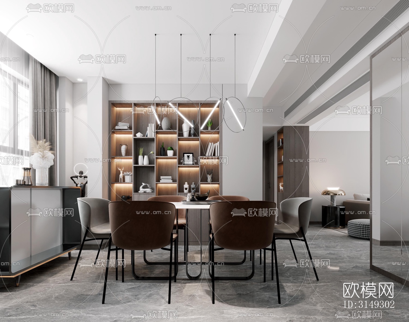 现代平层效果图下载（渲染图19）