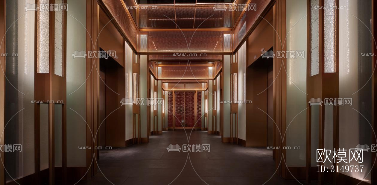 新中式中餐厅效果图下载（渲染图9）