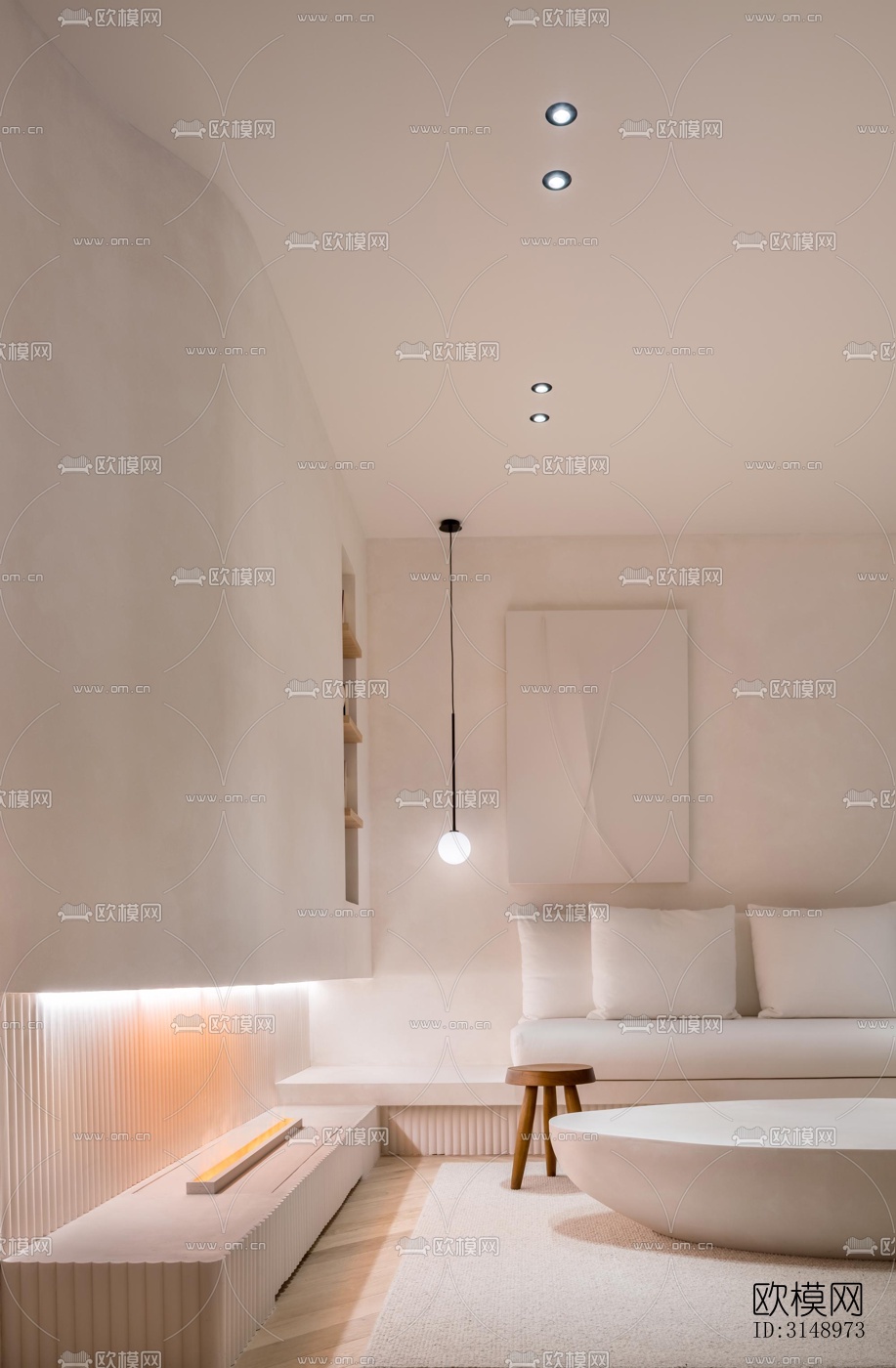 奶油风平层效果图下载（渲染图10）