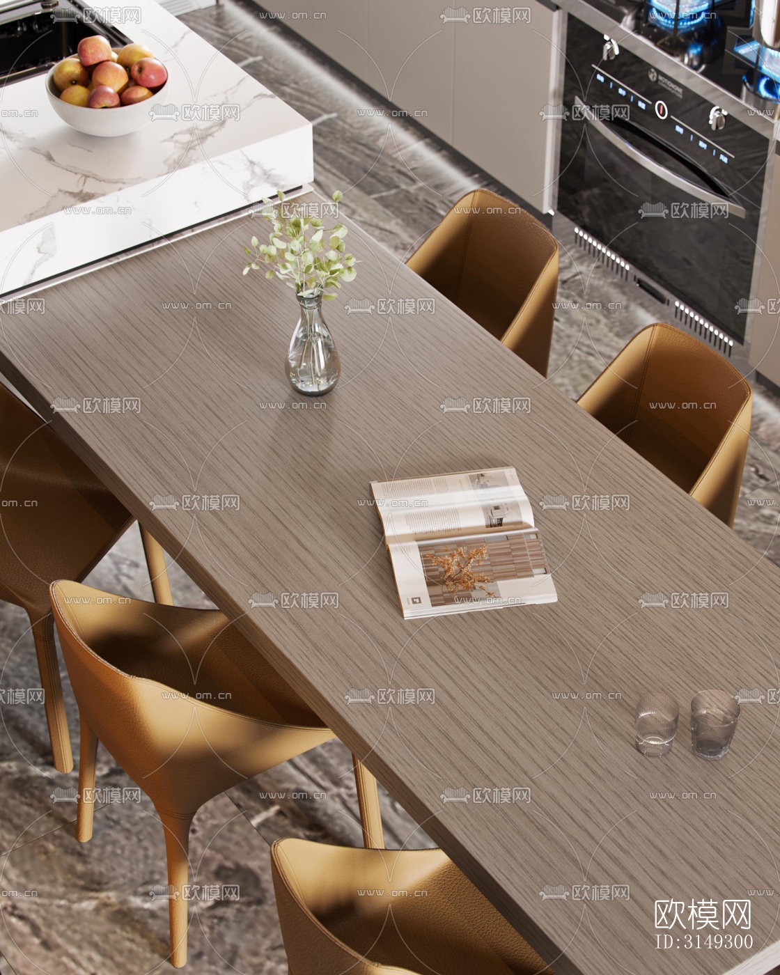 现代平层效果图下载（渲染图14）