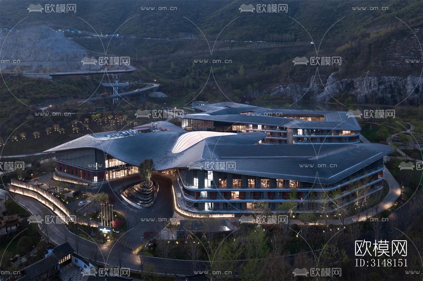 现代酒店民宿效果图下载（渲染图6）