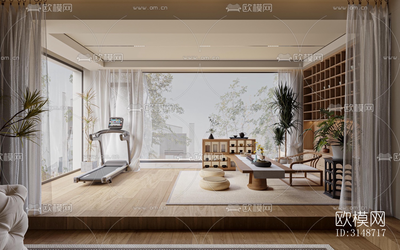 中古风平层效果图下载（渲染图2）