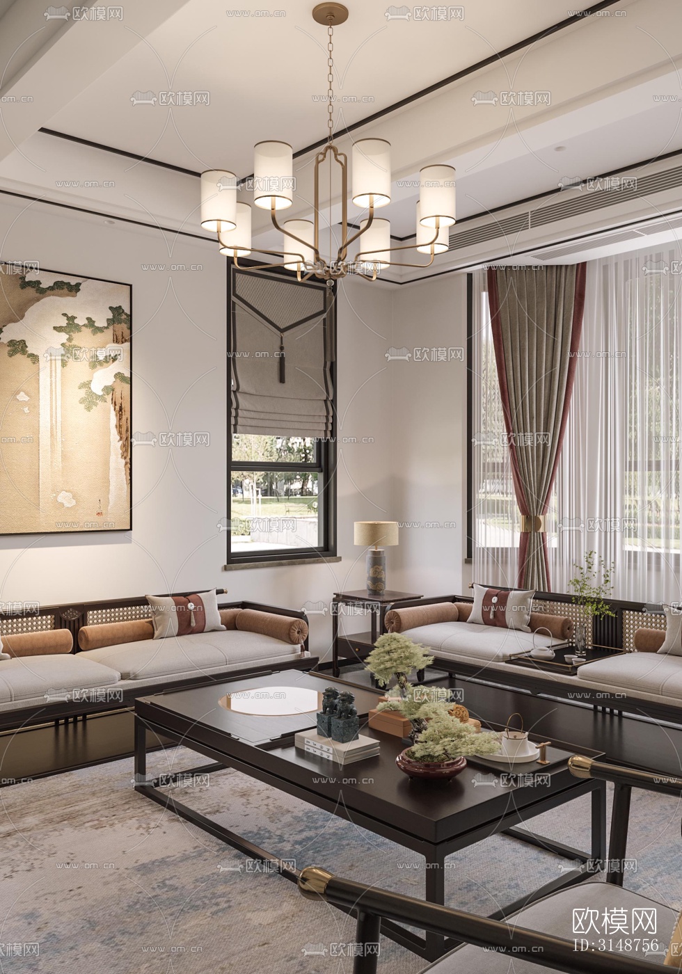 中式平层效果图下载（渲染图14）