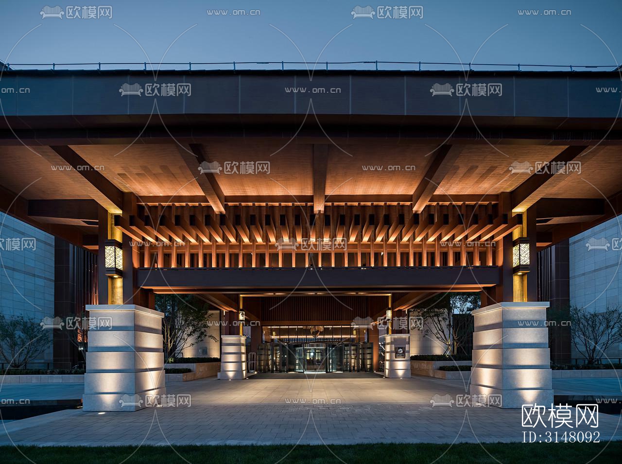 现代酒店民宿效果图下载（渲染图5）