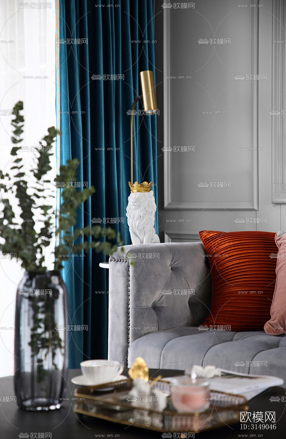 欧式平层效果图下载（渲染图5）