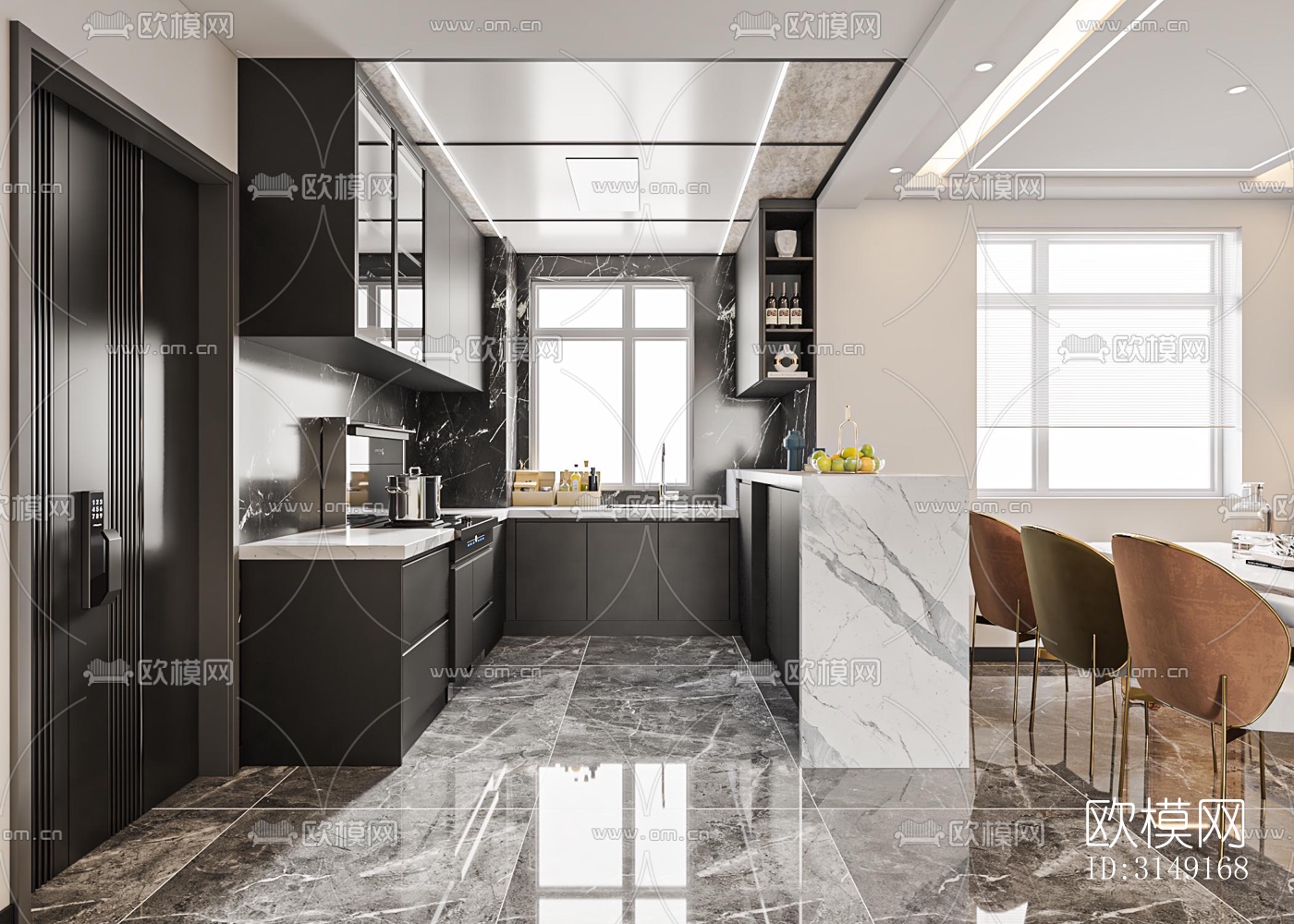 现代平层效果图下载（渲染图4）