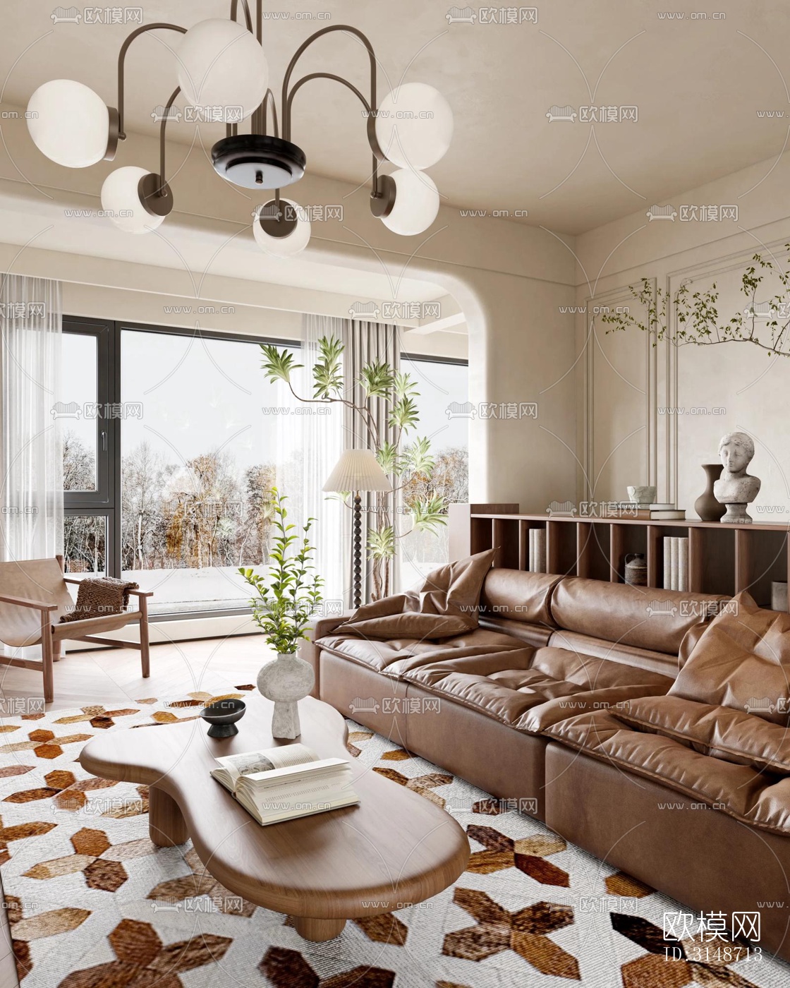 中古风平层效果图下载（渲染图5）