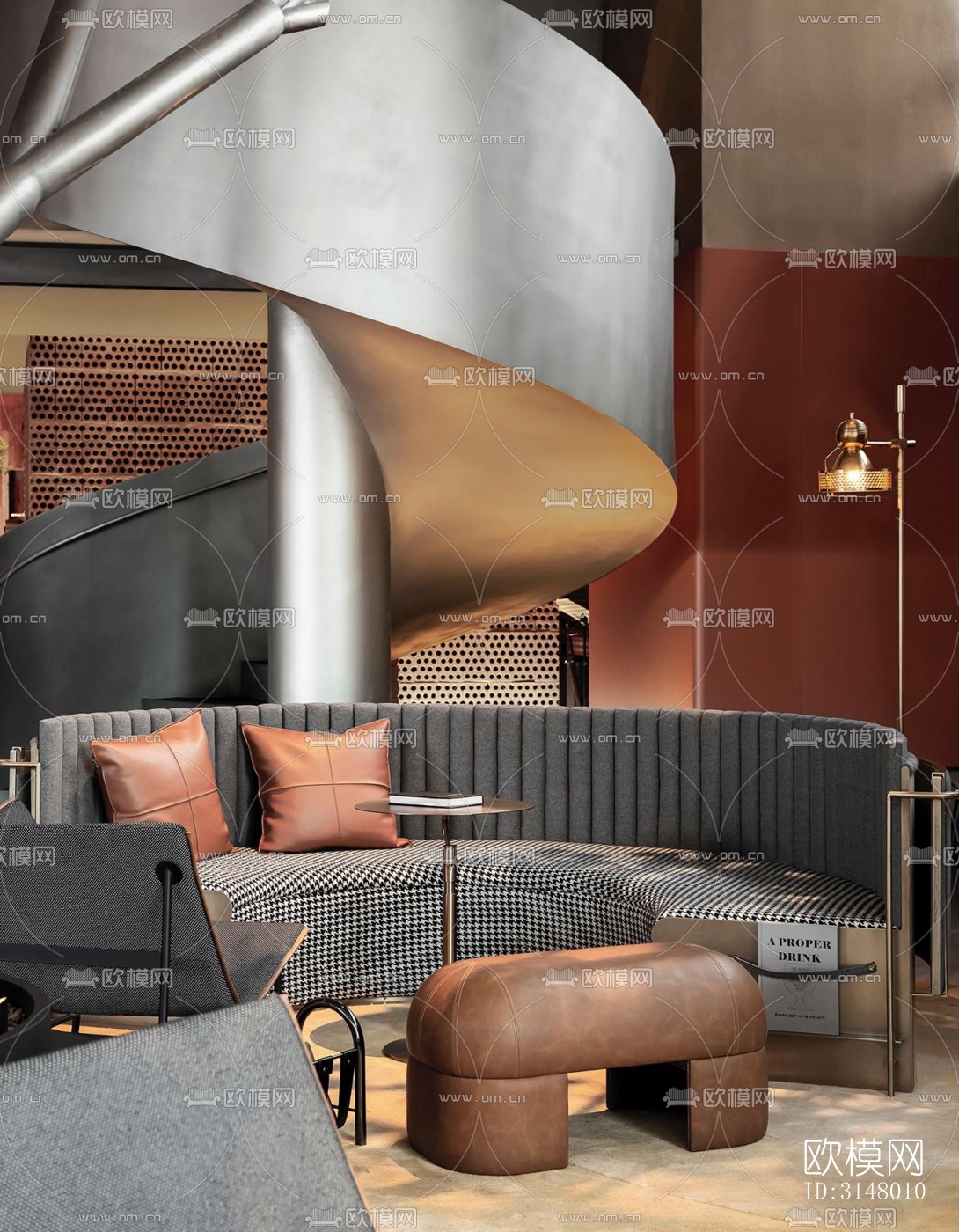 工业风酒店民宿效果图下载（渲染图2）