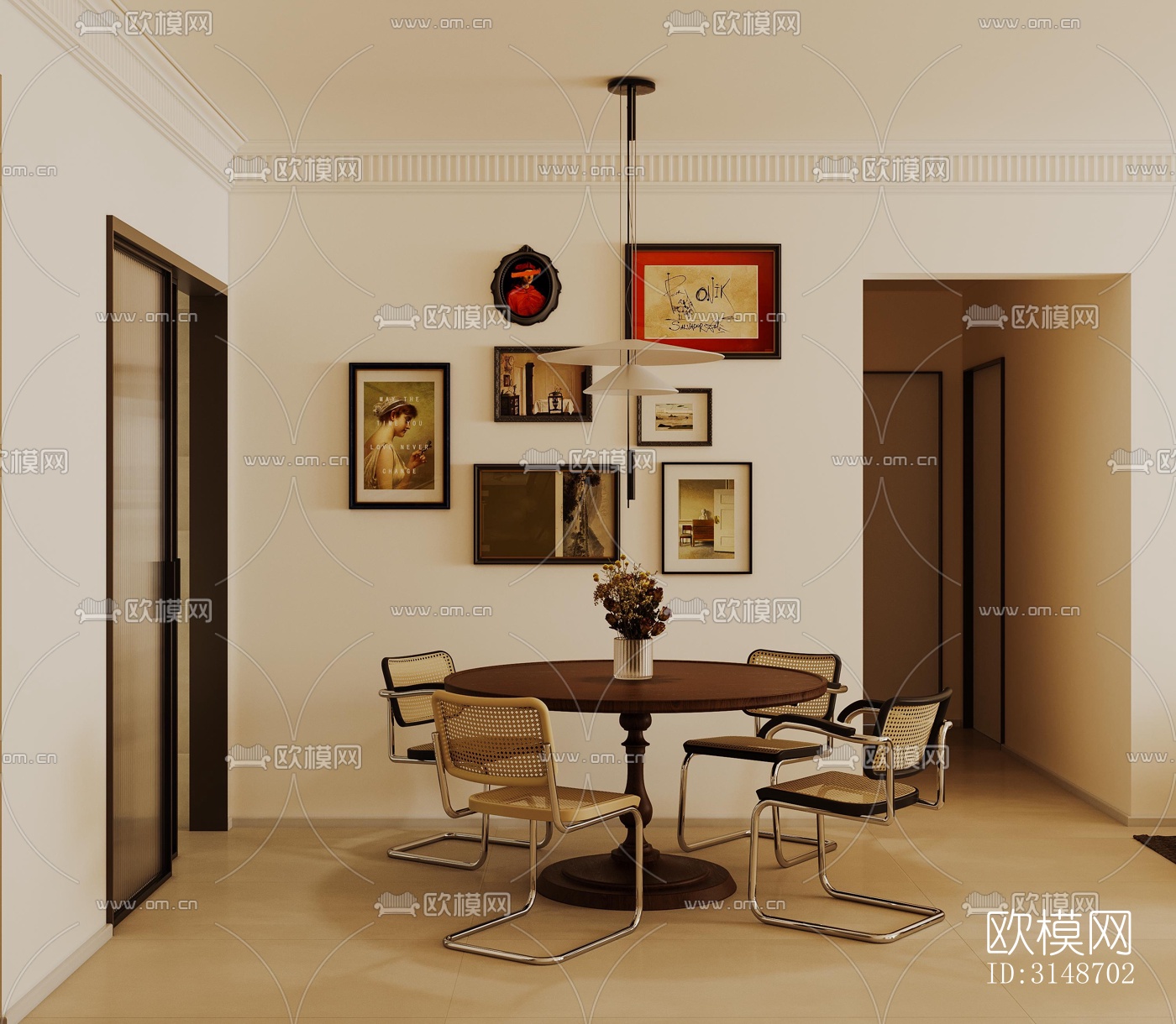 中古风平层效果图下载（渲染图5）