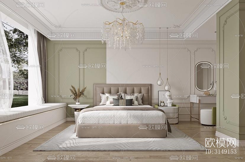 法式平层效果图下载（渲染图2）