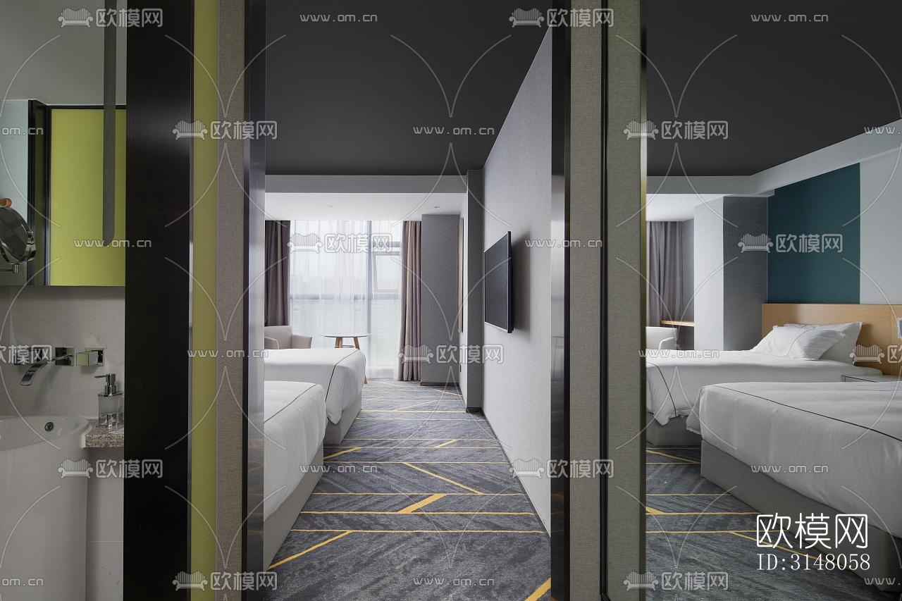 现代酒店民宿效果图下载（渲染图15）