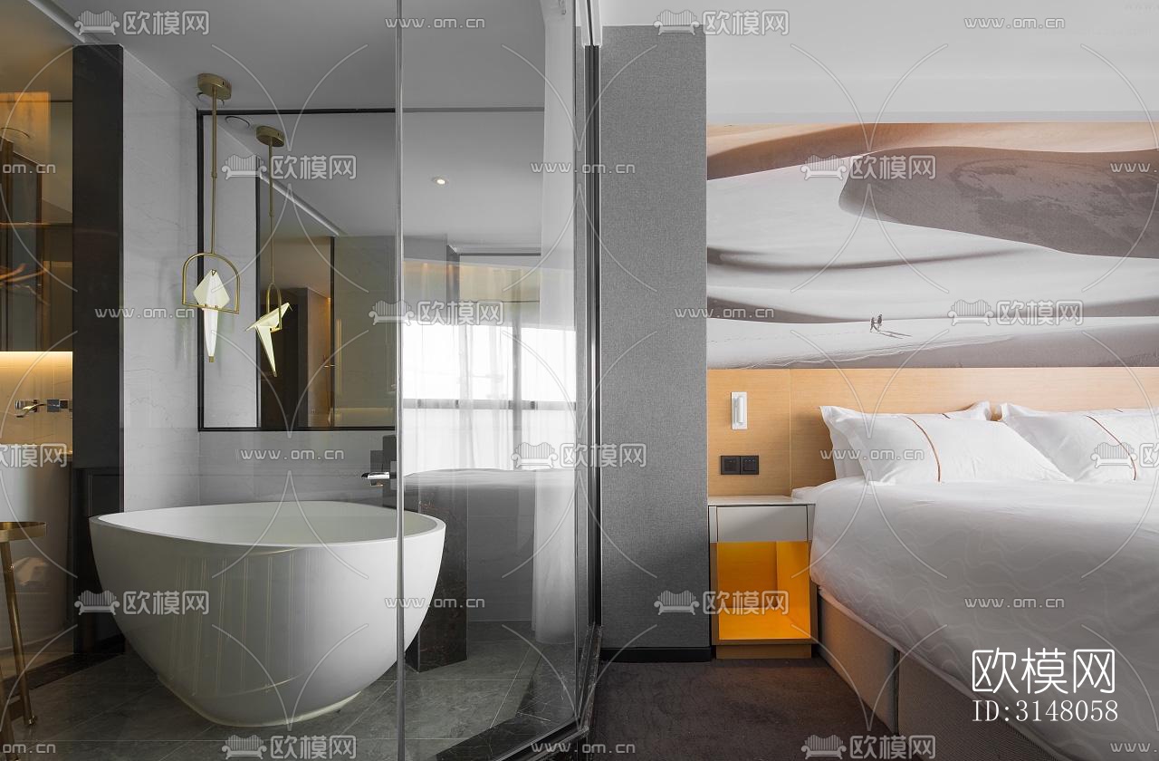 现代酒店民宿效果图下载（渲染图9）