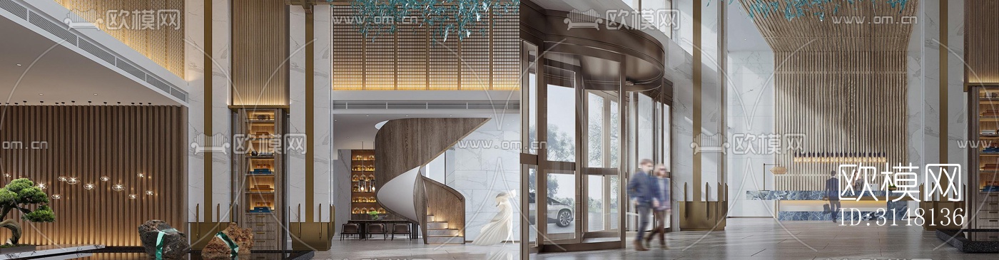 现代酒店民宿效果图下载（渲染图11）